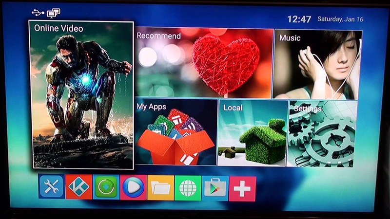 Начальный экран Android TV-Box