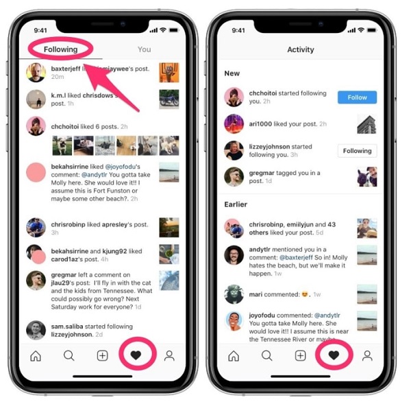 Instagram удаляет вкладку "Following", которая показывала активность друзей в приложении